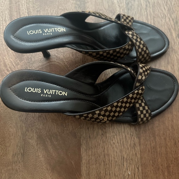 Louis Vuitton Checkered Sandals - Black and Brown - Picture 2 of 6